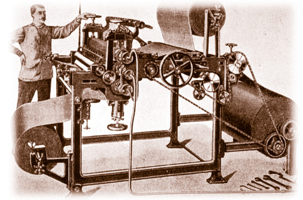 Historische Wellpappe Maschine